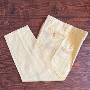 Burberry Canary Yellow Men's Linen Pants